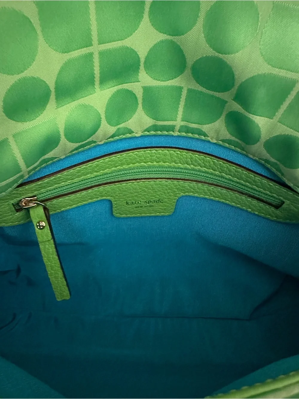 kate spade Lime Green Patterned Shoulder Bag